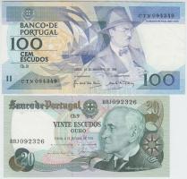 Portugália 1978. 20Esc + 1988. 100Esc T:I-,II Portugal 1978. 20 Escudos + 1988. 100 Escudos C:AU,XF Krause 176,179