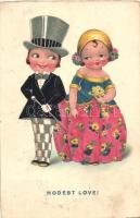 Children couple, humour, Cellaro Dolly-Serie litho (EK)