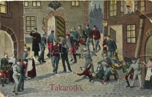 Takarodó / drunken soldiers at night, humour (EB)