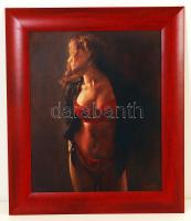 Cene Gál István (1969-): Vágyakozás. Olaj, vászon, jelzett, újszerű keretben, 50×40 cm