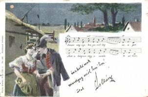 Hungarian folklore with folk song music sheet (b)