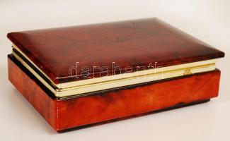 Alabástrom ékszertartó doboz, az alján toszkánai jelzéssel, 14x10x4,5 cm