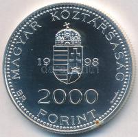 1998. 2000Ft Ag "Integráció az EU-ba - EURO II" T:BU Dísztokban, tanúsítvánnyal Adamo EM157