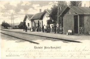 Máriabesnyő, Vasútállomás; Neszveda Antal kiadása (EB)