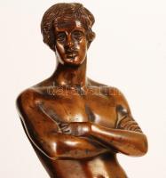 Ókori atléta, bronz szobor, jelzés nélkül, m: 37 cm