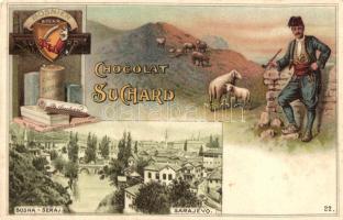 Sarajevo, Bosna-Serai, Chocolat Suchard series No. 22., folklore, litho