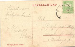 Gombos, Gőzkomp kikötő; Tippl Józsefné kiadása / steam ferry station, locomotive (EK)