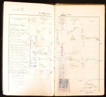 1918 Orvos hallgató leckekönyve többek között Lenhossék, Rauschenberger, Buday aláírásaival. Több helyen bevágásokkal