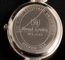 Royal Crown No. 1516 ezüst (Ag) női vízálló quartz ékszeróra, jelzett, br: 34,9 g /
Royal Crown No. ...