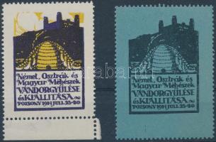 1914 Méhészek Vándorgyűlése 2 klf levélzáró