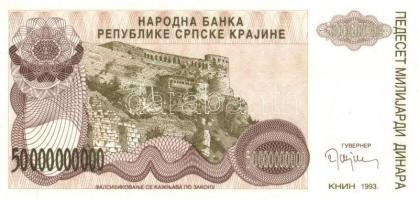 Horvátország/Krajna Szerb Köztársaság 1993. 50.000.000.000D T:I
Croatia/Republic of Serbian Krajina ...