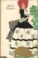 Wiener Werkstätte No. 742. Prosit Neujahr s: Maria Likarz
