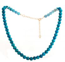 Türkiz gyöngysor, h: 40 cm / turquoise necklet