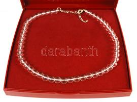 Hegyikristály gyöngysor, h: 40 cm / crystal necklet