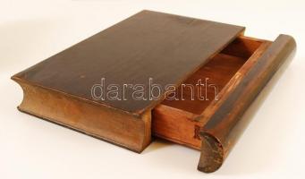 Könyv formájú titkos  fa ládika 32x22x6 cm