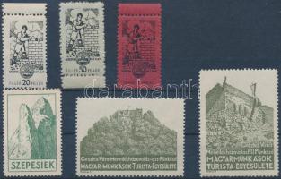 Turista Egyesület 6 klf levélzáró / tagsági bélyeg