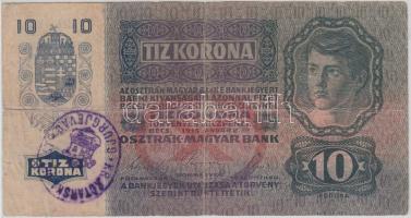 1915. 10K kék "Gjurgjevac" felülbélyegzéssel T:III- Adamo K11Be