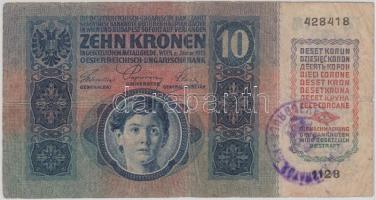 1915. 10K kék "Gjurgjevac" felülbélyegzéssel T:III-
Adamo K11Be