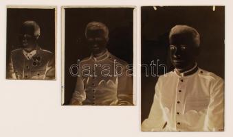 cca 1900-1920 Katonai tétel üvegnegítavok, fotók népfölkelési igazolvány. Össz. 7 db. / Military lot...