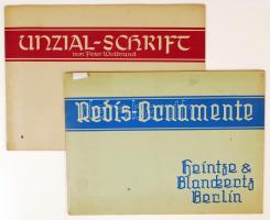 cca 1920 Díszírás, díszítő elemek 2 db képes füzet