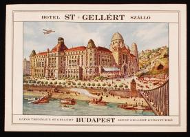 cca 1920 Szt. Gellért fürdő képes ismertető leporello szép állapotban. Címképen a hidroplán kikötővel