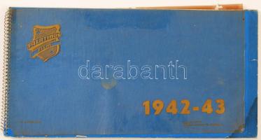 1942 Palatinus Film 1942-43 műsor ismertetője 6 magyar és 8 külföldi film reklámjával. Fotók, előttük színes, feliratozott hártyapapírral