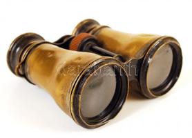 cca 1920 Réz színházi látcső. Jelzés nélkül, beragadó mechanikával