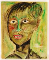 Lenon jelzéssel: Női fej. Olaj, vászon, 50×40 cm