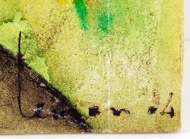 Lenon jelzéssel: Női fej. Olaj, vászon, 50×40 cm