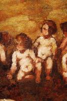 Éder Gyula (1875-1945): Puttók. Olaj, karton, jelzés nélkül, keretben, 25×33,5 cm