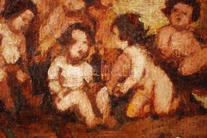 Éder Gyula (1875-1945): Puttók. Olaj, karton, jelzés nélkül, keretben, 25×33,5 cm