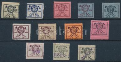 Ker. Szoc. Vas és fémmunkások Védelmi Alapja 12 db klf segélybélyeg