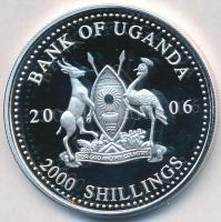 Uganda 2006. 2000Sh Ag "A labdarúgás halhatatlanjainak csarnoka - Hollandia 1990-es évek / Ruud Gullit" T:PP Tanúsítvánnyal Uganda 2006. 2000 Shilling Ag "Hall of Fame of football - Netherlands 1990s / Ruud Gullit" C:PP With certificate