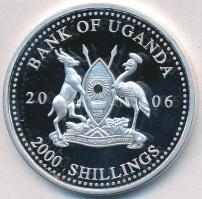 Uganda 2006. 2000Sh Ag "A labdarúgás halhatatlanjainak csarnoka - Olaszország 1990-as évek / Franco Baresi" T:PP Tanúsítvánnyal Uganda 2006. 2000 Shilling Ag "Hall of Fame of football - Italy 1990s / Franco Baresi" C:PP With certificate