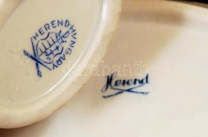 Herendi mini dísztárgyak (mini váza, mini dísztálkák, szalvéta tartó, stb., 7 db, hibátlan, jelzett)