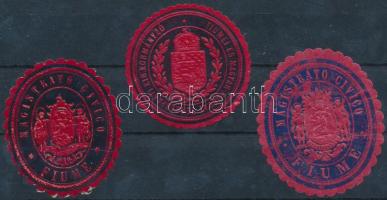 Fiume 3 db klf pecsétbélyeg