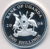 Uganda 2006. 2000Sh Ag "A labdarúgás halhatatlanjainak csarnoka - Franciaország 1980-as évek/Michel Platini" T:PP Tanúsítvánnyal Uganda 2006. 2000 Shilling Ag "Hall of Fame of football - France 1980's/Michel Platini" C:PP With certificate