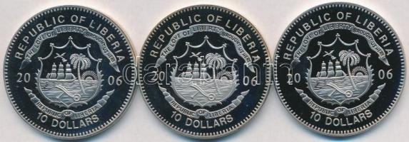 Libéria 2004. 10$ "Szabadság pillanatai" (3xklf) multicolor T:PP Tanúsítványokkal Liberia 2004. 10 Dollars "Moments of Freedom" (3xdiff) multicolor C:PP with certificates