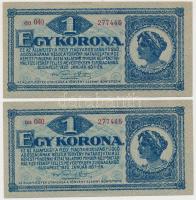 1920. 1K (2x) sorszámkövető T:I-,II (hajtatlanok)