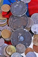 Vegyes tétel, benne 5db sportérem, 49db magyar és külföldi fémpénz, 1962. 10Ft T:vegyes