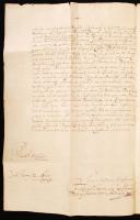 1730 Simonyi Ferenc Bars megyei főszolgabíró levele Sipeky Lászlónak (1692-1753), az esztergomi érse...