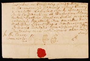 1730 Simonyi Ferenc Bars megyei főszolgabíró levele Sipeky Lászlónak (1692-1753), az esztergomi érse...