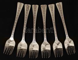Ezüst (Ag) süteményes villakészlet, 6 db, jelzett, 139,4 g / Silver cake set, 139,4 g
