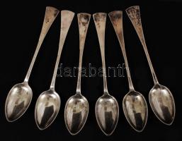 Ezüst (Ag) teáskanál készlet, 6 db, jelzett, 95,4 g / Silver tea spoon set, 95,4 g