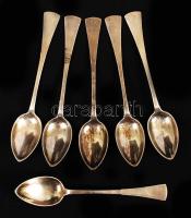 Ezüst (Ag) mokkáskanál készlet, 6 db, jelzett, 50,6 g / Silver coffespoon set, 50,6 g
