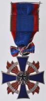 Németország ~1974. "Német Tűzoltó Érdemkereszt ezüst fokozata" színes, zománcozott, mellszalagon T:2 Germany ~1974. "German Fireman Silver Cross of Honor" colored and enamelled with ribbon C:XF