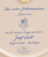 Royal Tettau "Die vier Jahreszeiten Sommer" Nyár porcelán fali tányér, jelzett, d: 20 cm