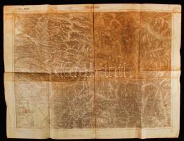 1914 Katonai térkép, Csíkménaság, K.u.k. Militärgeographisches Institut, 1:75000, 50×38 cm / Military map of Armăşeni, K.u.k. Militärgeographisches Institut
