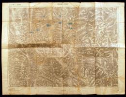 1914 Katonai térkép, Gyimesi-hágó, K.u.k. Militärgeographisches Institut, 1:75000, 51,5×38 cm / Military map of the Pass of Ghimeş, K.u.k. Militärgeographisches Institut