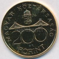 1994. 200Ft Ag "Deák Ferenc" aranyozva T:2